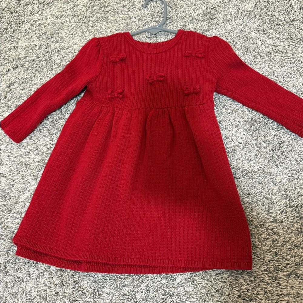 Charming Red Knit Dress for Kids